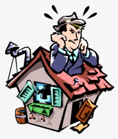 Vector Illustration Of Frustrated Homeowner Can T Keep, HD Png Download, Transparent PNG