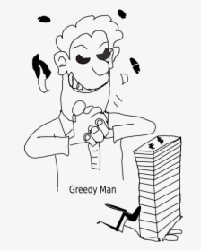 Greedy Man - Cartoon, HD Png Download, Transparent PNG