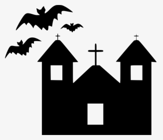 Mansion Clipart Scary - Scary House Silhouette Png, Transparent Png, Transparent PNG