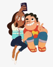 #stevenuniverse #steven #connie #selfie - Cartoon, HD Png Download, Transparent PNG