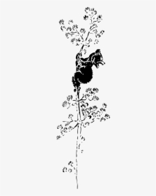 Bear Cub In Tree Silhouette, HD Png Download, Transparent PNG