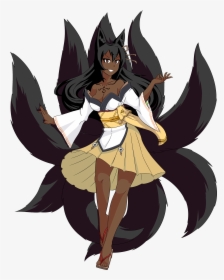 Tamamo Black By Thundragon - Nine Tailed Fox Girl Anime, HD Png Download, Transparent PNG