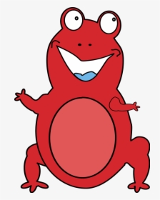 Frog Smiling Cartoon Funny Comic - Png Cartoon Frog Red, Transparent Png, Transparent PNG