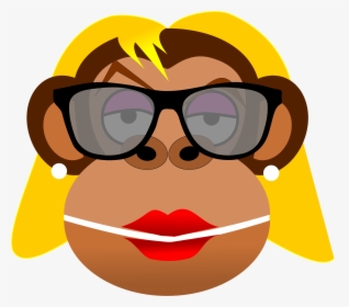 Girl Monkey With Glasses, HD Png Download, Transparent PNG
