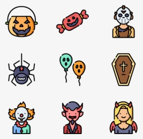 Halloween Design Elements Vector Icon Set - Icon Halloween Vector Png, Transparent Png, Transparent PNG