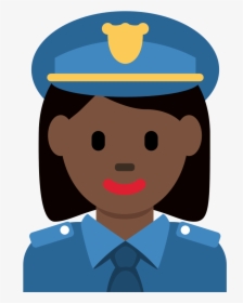 Black Police Officer Emoji - Emoji Woman Police, HD Png Download, Transparent PNG