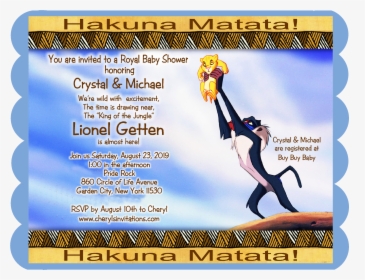 Templates Lion King Baby Shower Invitations, HD Png Download, Transparent PNG