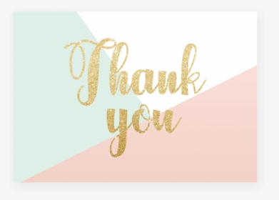Pink And Gold Baby Shower Thank You Cards Printable - Thank You Card Png, Transparent Png, Transparent PNG