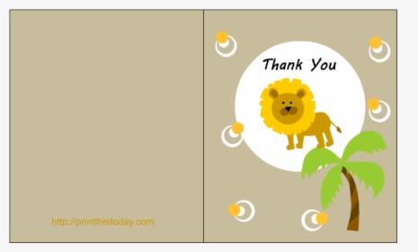 Free Printable Jungle Themed Baby Shower Thank You - Invitation, HD Png Download, Transparent PNG