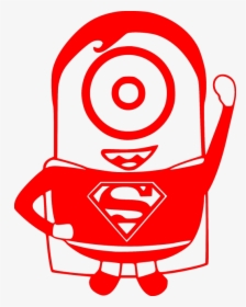 Please Note That The White Image Is A White Sticker - Superman Minion Black And White, HD Png Download, Transparent PNG