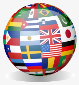 Globe With National Flags, HD Png Download, Transparent PNG