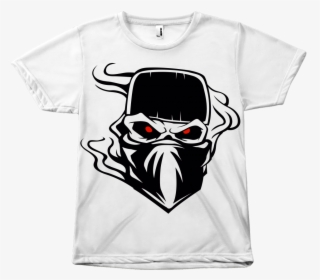 Skull Bandana T-shirt - Skull With Bandana And Hat, HD Png Download, Transparent PNG