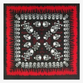 #skull #flame #pattern #bandana #fabric - Kerchief, HD Png Download, Transparent PNG