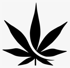 Black Cannabis Leaf , Png Download - Contains Thc Logo Png, Transparent Png, Transparent PNG