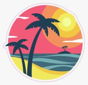 Sunrise With Palm Trees On A Tropical Island Sticker - Stop Worrying And Anxiety, HD Png Download, Transparent PNG