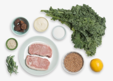 Seared Pork Chops & Fig Compote With Sautéed Kale & - Superfood, HD Png Download, Transparent PNG