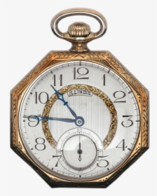 1917 Illinois 14k Gold Pocket Watch - Pocket Watch, HD Png Download, Transparent PNG