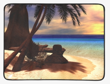 Awesome Sunset Over A Tropical Island Beach Mat 78 - Led-backlit Lcd Display, HD Png Download, Transparent PNG