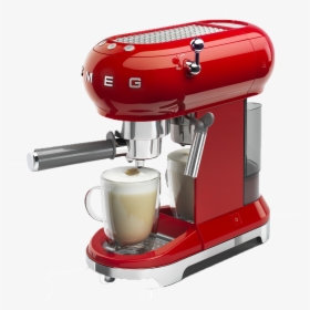 Coffee Machine Png Free Background - Smeg Coffee Machine Red, Transparent Png, Transparent PNG