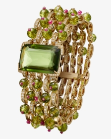 High Jewelry Braceletyellow Gold, Peridots, Rubies, - Engagement Ring, HD Png Download, Transparent PNG