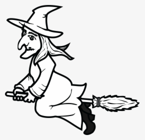 Transparent Frree Clipart - Witch Clipart Black And White, HD Png Download, Transparent PNG