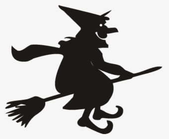 Broom Witchcraft Clip Art - Halloween Witch On Broomstick, HD Png Download, Transparent PNG