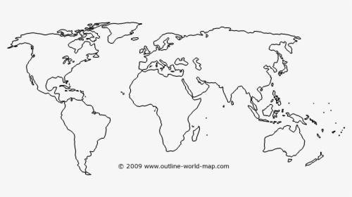 Printable World Map Outline Pdf - Map Of World Blank Printable, HD Png Download, Transparent PNG