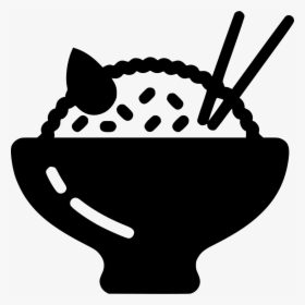 Asian Rice - Fried Rice Black And White, HD Png Download, Transparent PNG