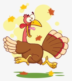 Turkey Escape Cartoon Mascot Character Vector Turkey - Cartoon Turkey Running Away, HD Png Download, Transparent PNG