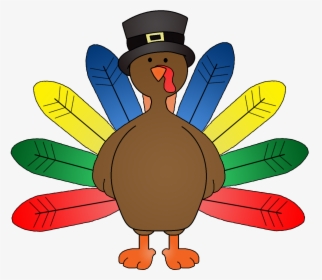 Thanksgiving Turkey Clipart Many Interesting Cliparts - Turkey With Colored Feathers, HD Png Download, Transparent PNG