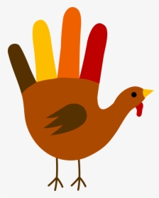 Turkey Clipart Simple - Hand Turkey Clipart, HD Png Download, Transparent PNG