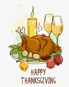 Thanksgiving Dinner Turkey Meat Cartoon - Logos De Happy Thanksgiving, HD Png Download, Transparent PNG
