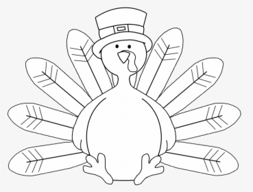 Turkey Black White Turkey Feather Outline Clipart Black - Turkey Coloring Page Clipart, HD Png Download, Transparent PNG
