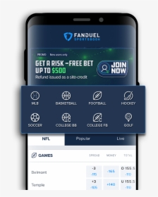 Fanduel App On Mobile Phone - Mobile Phone, HD Png Download, Transparent PNG