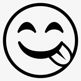 Emoji Facebook Emoticons Png , Png Download - Black And White Tongue Clipart, Transparent Png, Transparent PNG
