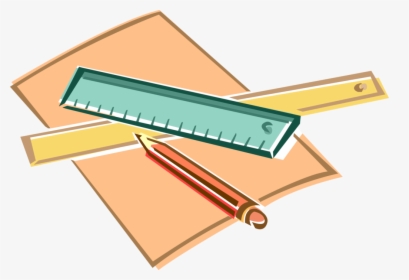 Vector Illustration Of Ruler, Pencil Writing Instrument, - Pencil And Ruler Png, Transparent Png, Transparent PNG