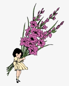 Flower Girl Big Image - Flowers Silhouette Png, Transparent Png, Transparent PNG