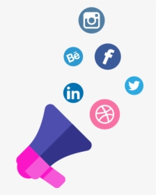 Social Media Marketing Illustration - Dribbble, HD Png Download, Transparent PNG