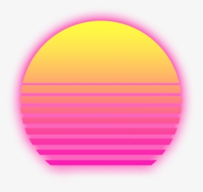 Retrowave Sun With Alpha Background Vaporwave Png - Sol Retro Wave Png, Transparent Png, Transparent PNG