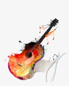 Watercolor Guitar Canvas Painting Drawing Free Clipart - Musical Instruments Png, Transparent Png, Transparent PNG