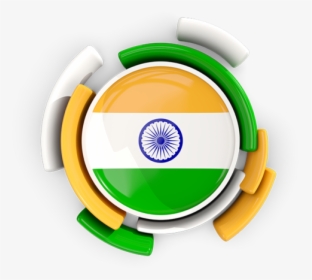 Round Flag With Pattern - Round Indian Flag Icon, HD Png Download, Transparent PNG