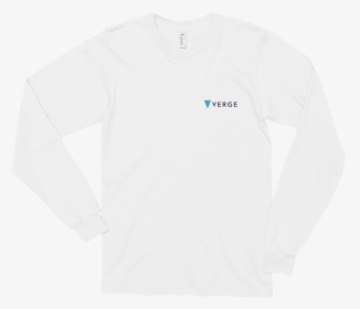 Verge Black Small Logo Long Sleeve T-shirt - Long Sleeve White Mock Up Shirt, HD Png Download, Transparent PNG