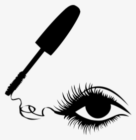 Eye Makeup And Using Mascara Silhouette - Makeup Brush Silhouette Png, Transparent Png, Transparent PNG