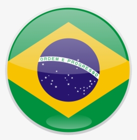 Brazil, Flag, Round, Button, Glossy - Flag Of Brazil, HD Png Download, Transparent PNG