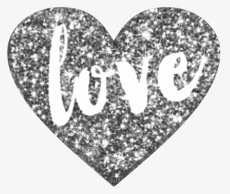 Ftestickers Stickers Glitter Heart Love Sparkles Heart - Silver Glitter Transparent Heart, HD Png Download, Transparent PNG