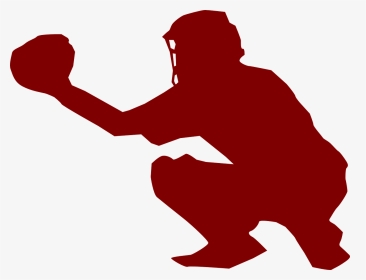 Baseball Swoosh Vector Free - Catcher Baseball Player Silhouette, HD Png Download, Transparent PNG
