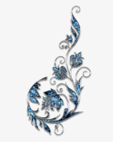 Decor, Ornament, Jewelry, Flower, Blue, Silver - Transparent Blue Decoration Png, Png Download, Transparent PNG