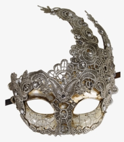 Vintage Gray Lace Carnival Mask - Masque, HD Png Download, Transparent PNG