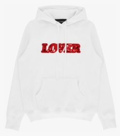 Lover Pullover Hooded Sweatshirt, White/red Sequin, - Hoodie, HD Png Download, Transparent PNG