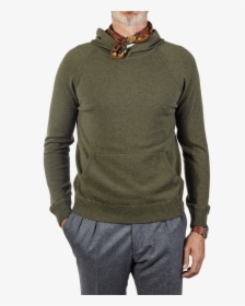 Gran Sasso Green Wool Blend Hooded Sweater Front - Sweater, HD Png Download, Transparent PNG